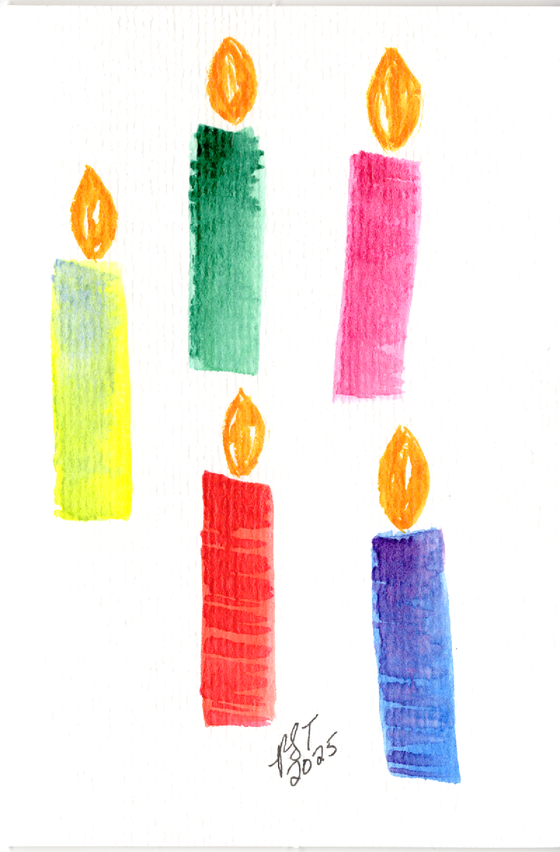 Bright Birthday Candles - 4 X 6 Set of 6
